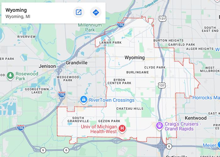 wyoming, mi map